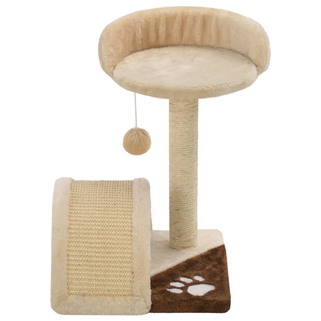 Cat scratching post with sisal scratching post 40 cm beige and brown