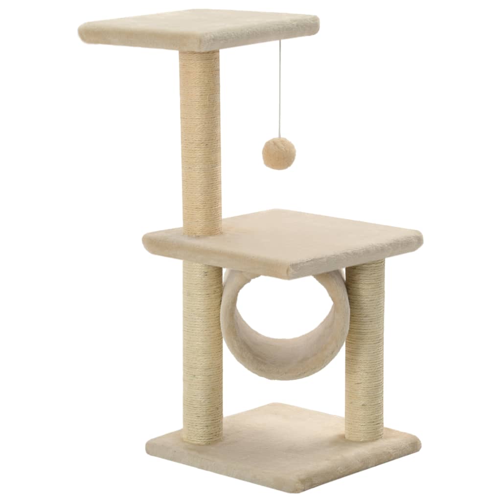 Cat scratching post with sisal scratching posts 65 cm beige