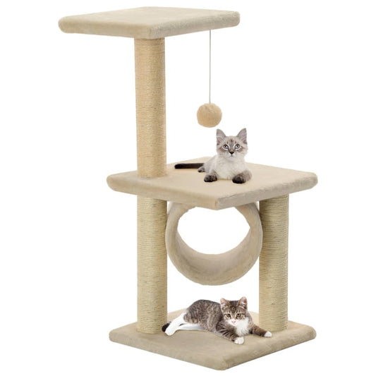 Cat scratching post with sisal scratching posts 65 cm beige