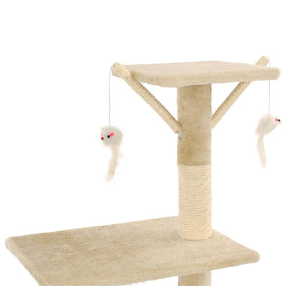 Cat scratching post with sisal scratching posts 138 cm beige