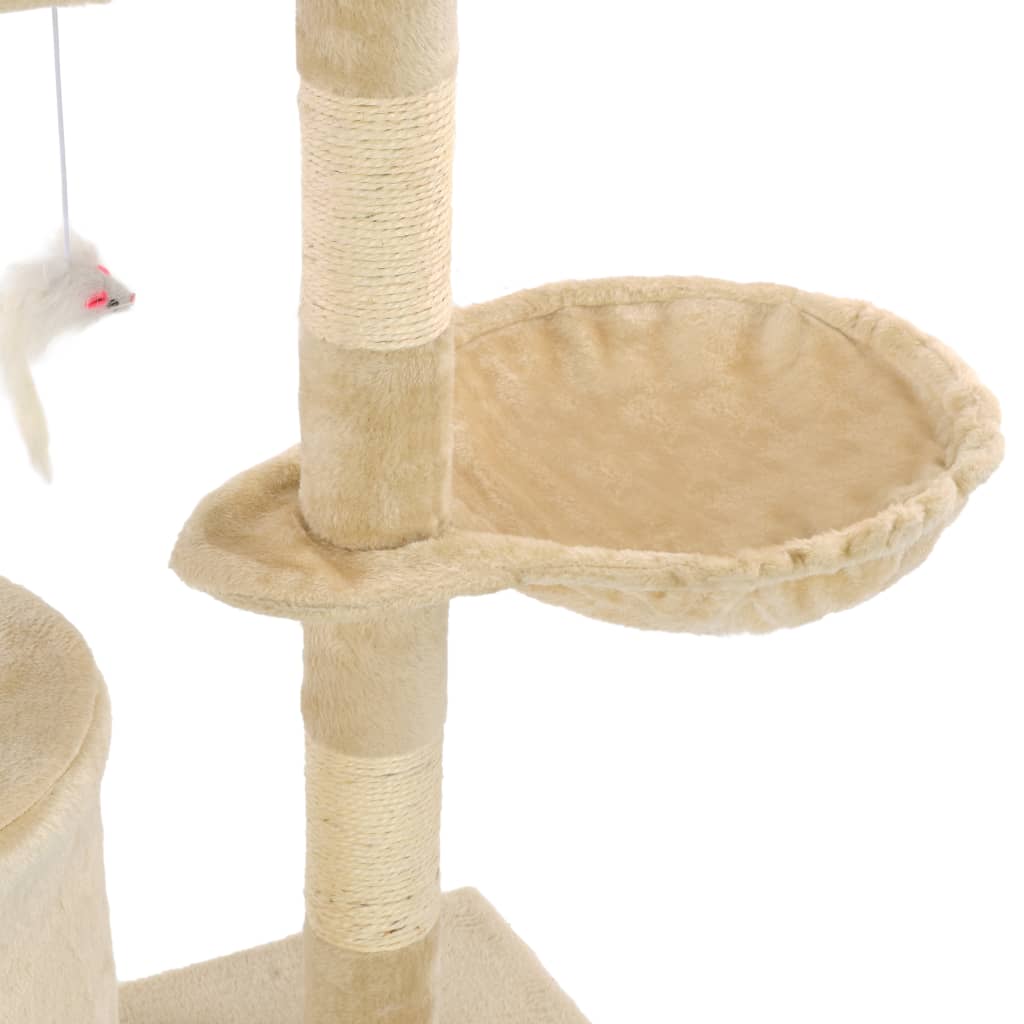 Cat scratching post with sisal scratching posts 138 cm beige