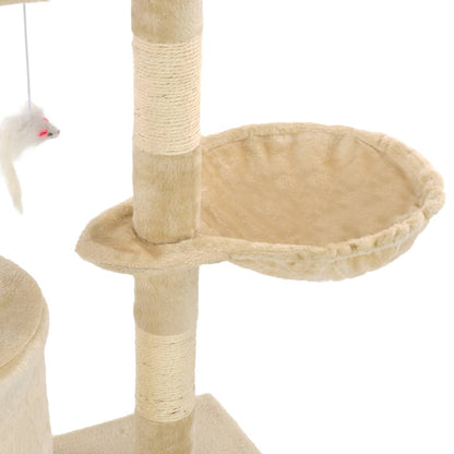 Cat scratching post with sisal scratching posts 138 cm beige