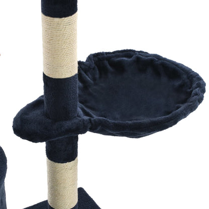 Kattenkrabpaal met sisal krabpalen 138 cm donkerblauw