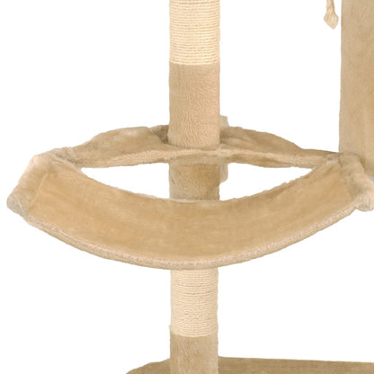 Kattenkrabpaal met sisal krabpalen wandmontage 194 cm beige