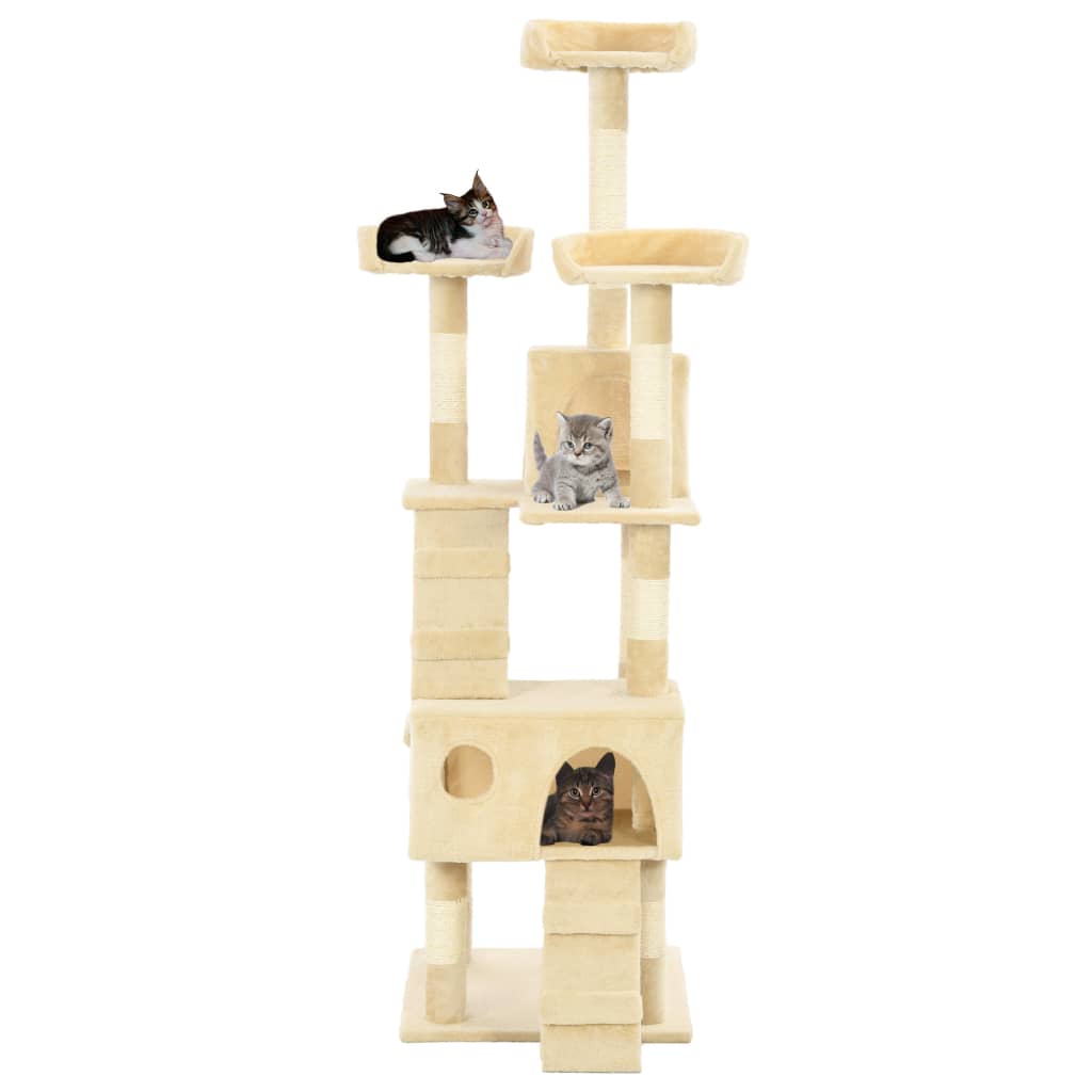 Cat scratching post with sisal scratching posts 170 cm beige