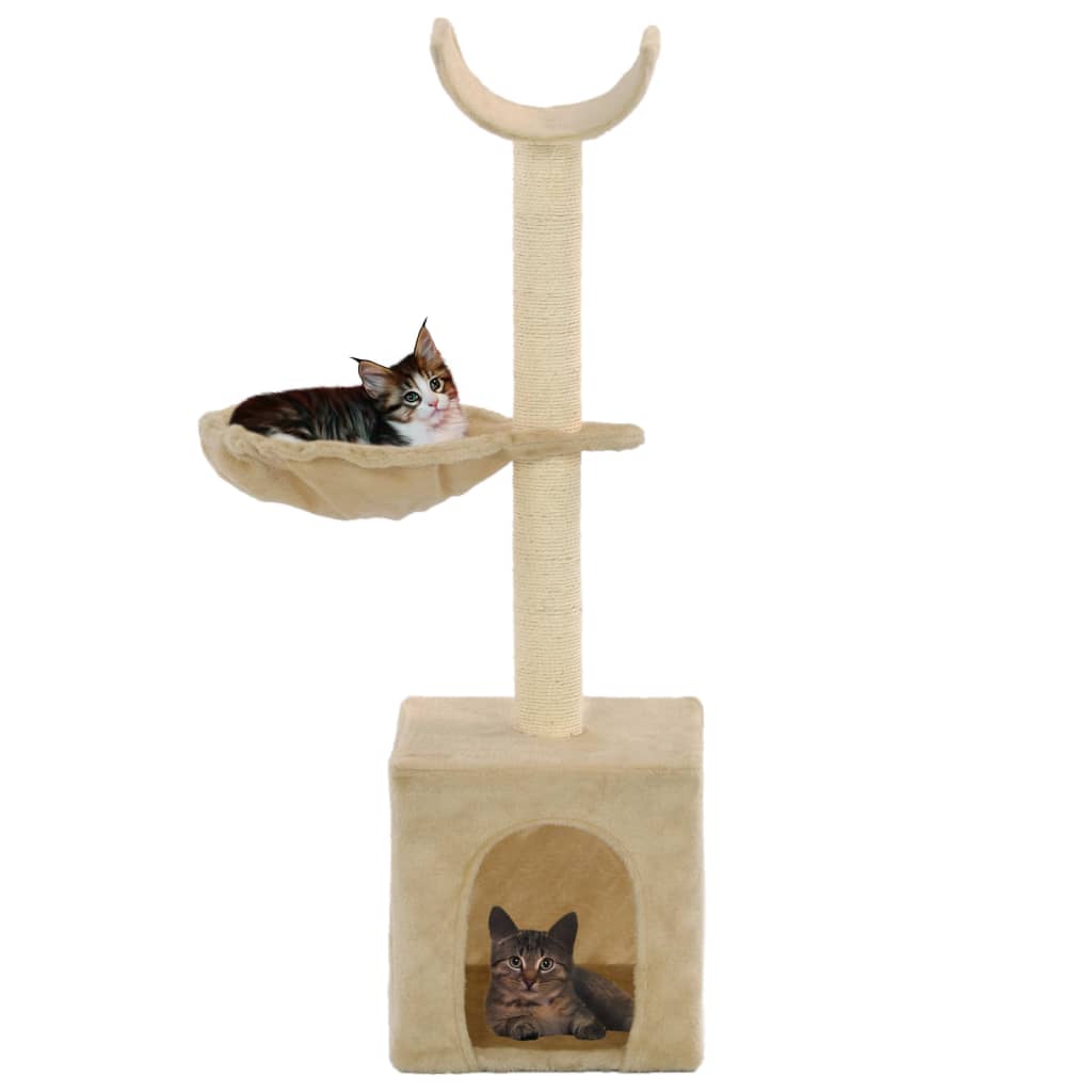 Cat scratching post with sisal scratching posts 105 cm beige