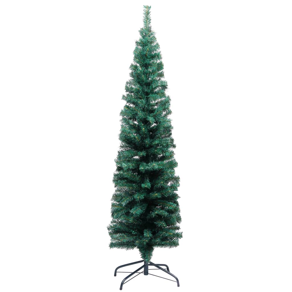 Kunstkerstboom met standaard smal PVC groen