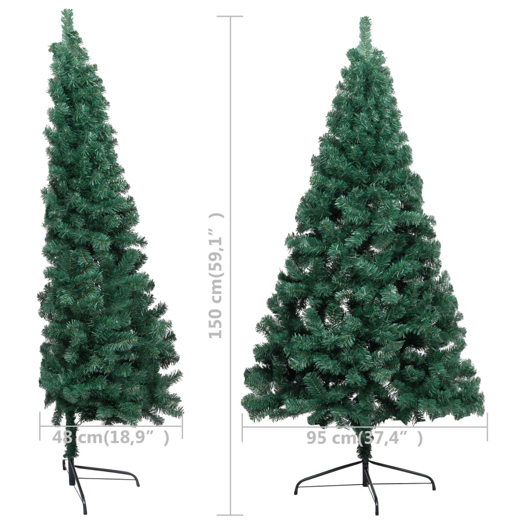Kunstkerstboom met standaard half PVC groen