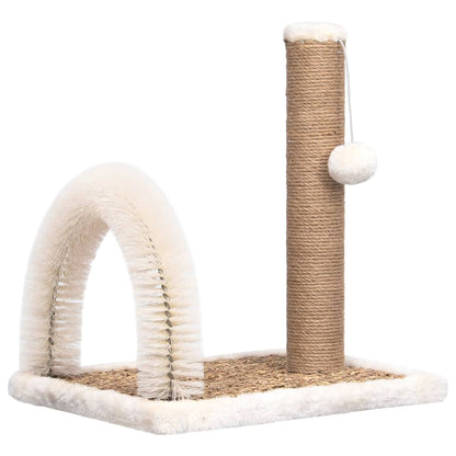 Cat scratching post with brush arch and scratching post