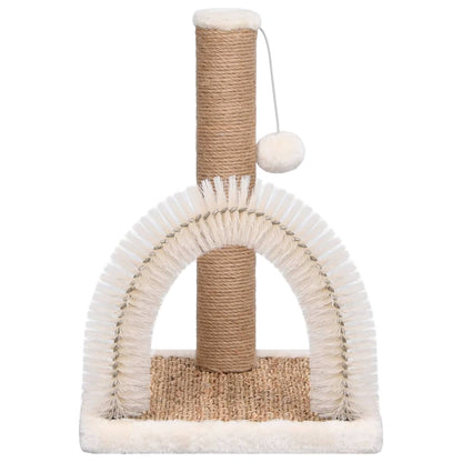 Cat scratching post with brush arch and scratching post