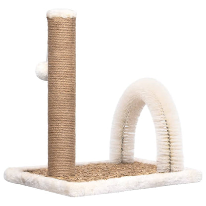 Cat scratching post with brush arch and scratching post