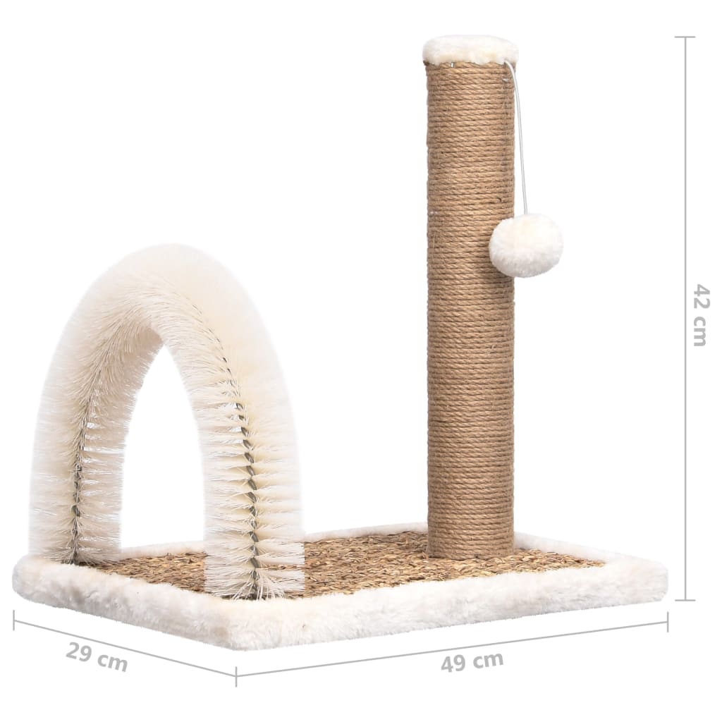 Cat scratching post with brush arch and scratching post