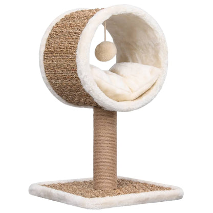 Cat furniture with tunnel and toy 56 cm seagrass