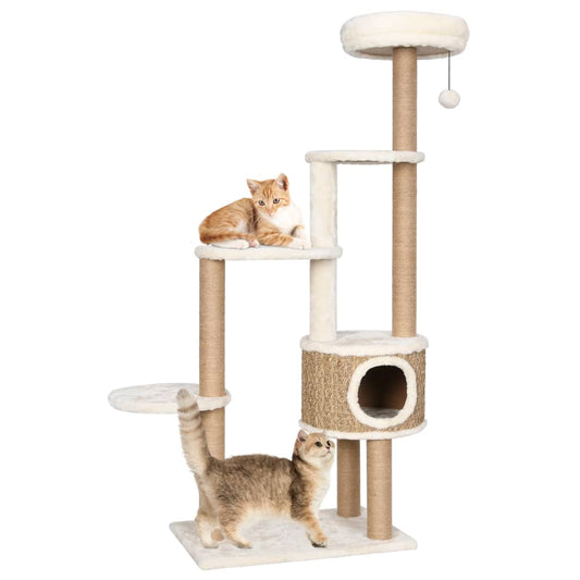 Cat furniture with luxury cushion and scratching posts 148 cm seagrass