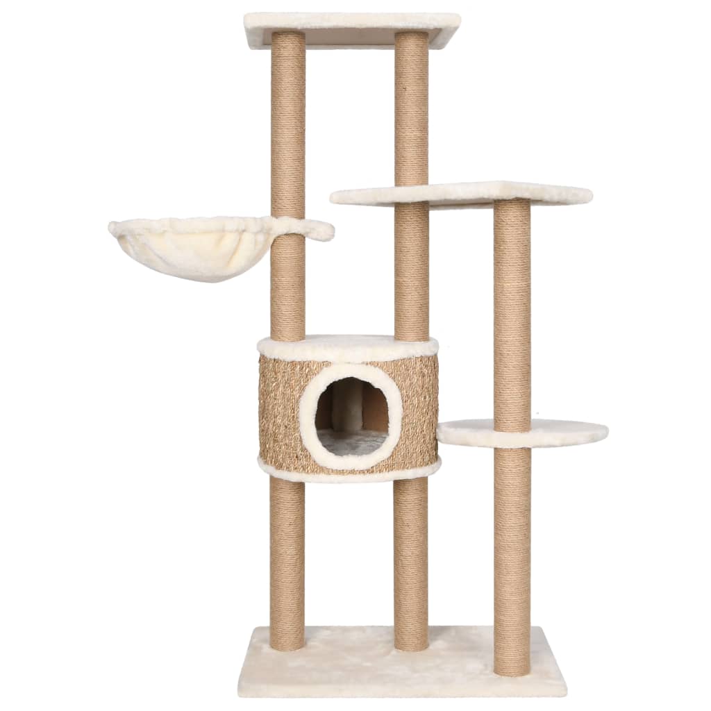 Cat furniture with scratching posts 126 cm seagrass