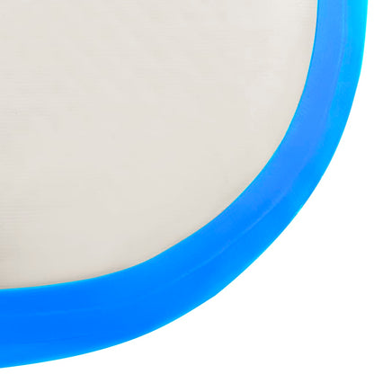 Gymnastiekmat met pomp opblaasbaar 500x100x15 cm PVC blauw