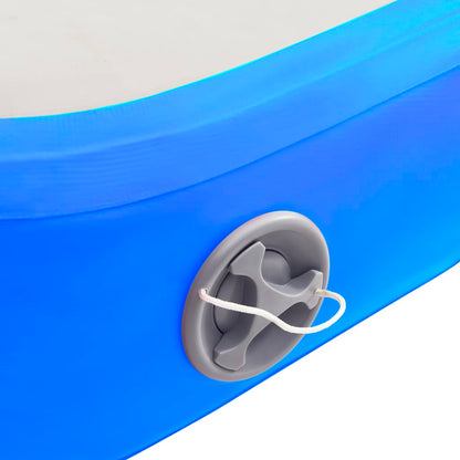 Gymnastiekmat met pomp opblaasbaar 200x200x10 cm PVC blauw