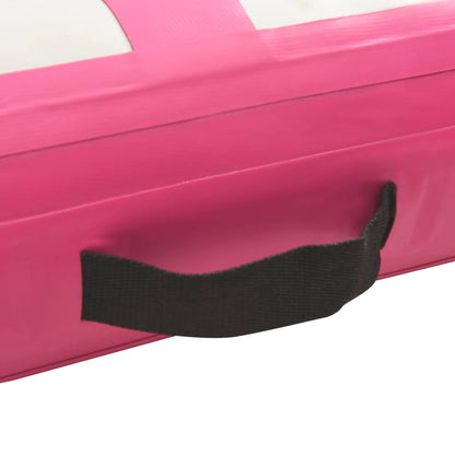 Gymnastiekmat met pomp opblaasbaar 200x200x15 cm PVC roze