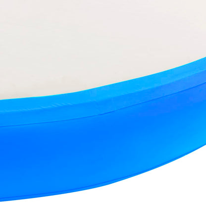 Gymnastiekmat met pomp opblaasbaar 100x100x10 cm PVC blauw