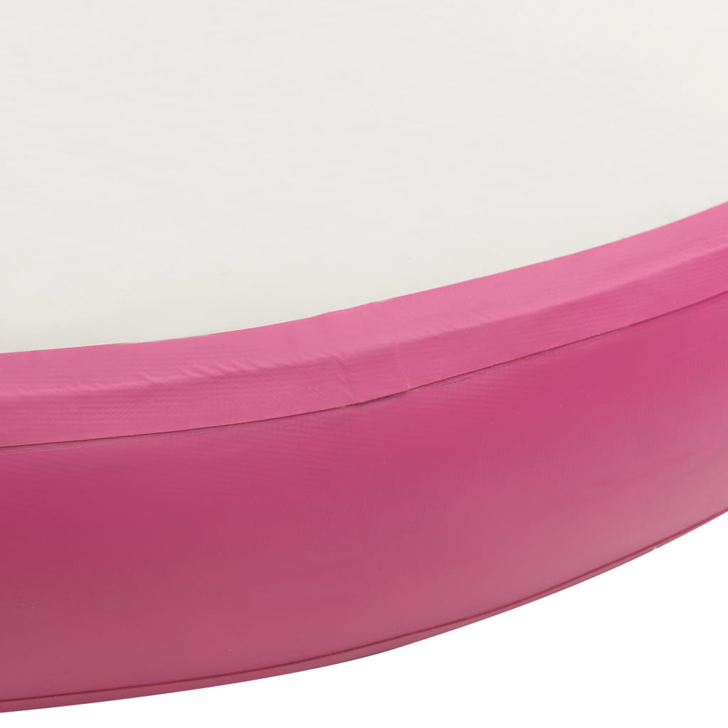 Gymnastiekmat met pomp opblaasbaar 100x100x20 cm PVC roze