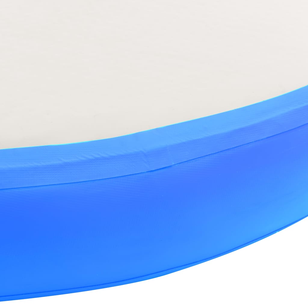 Gymnastiekmat met pomp opblaasbaar 100x100x20 cm PVC blauw