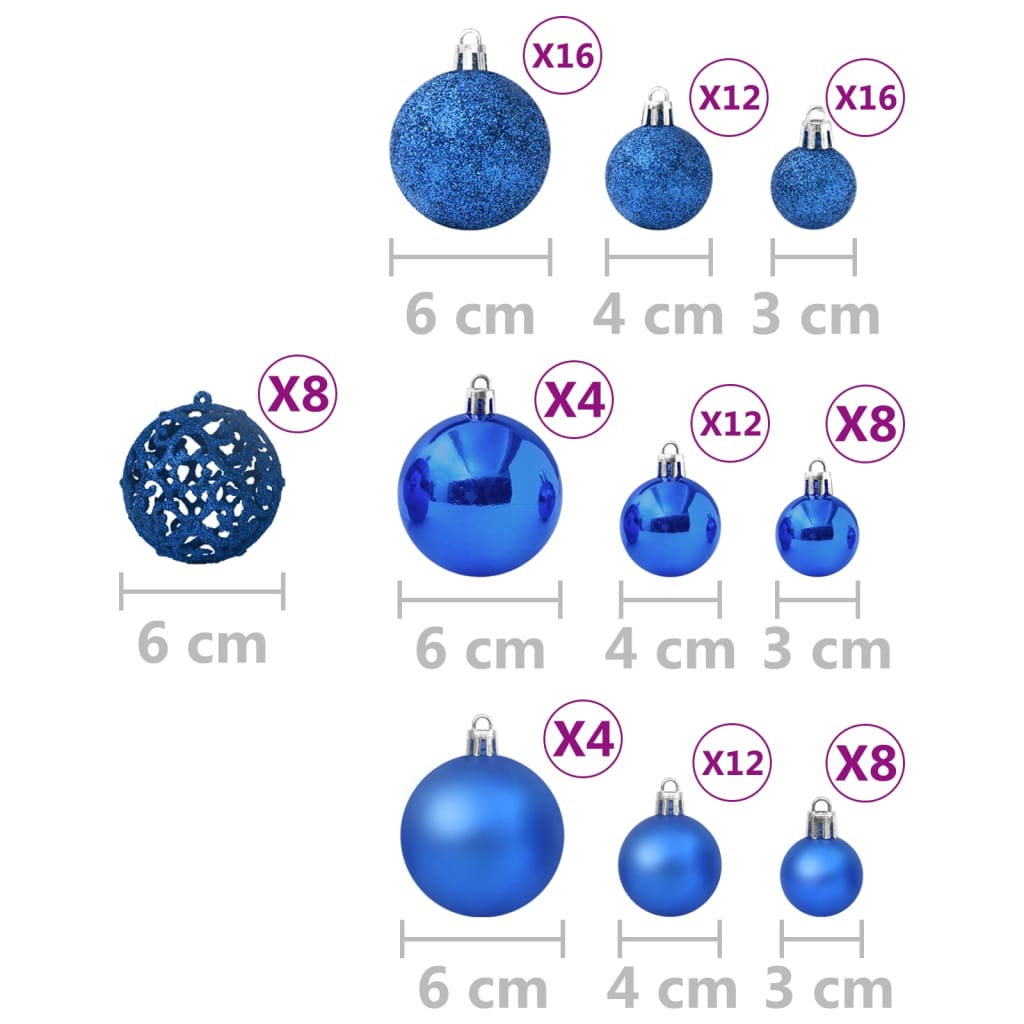 100-delige Kerstballenset blauw