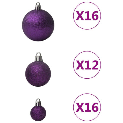 100-delige Kerstballenset paars