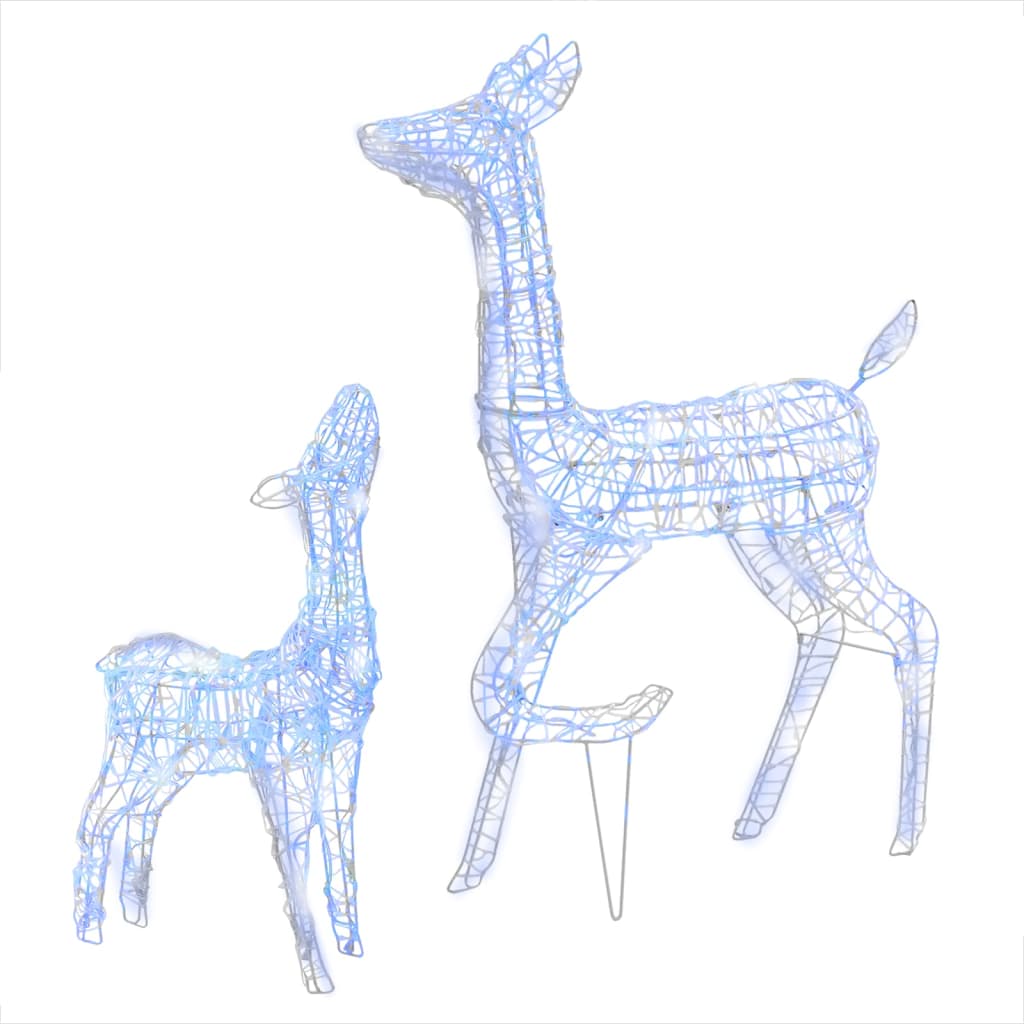 Christmas decoration reindeer family 160 LEDs blue acrylic