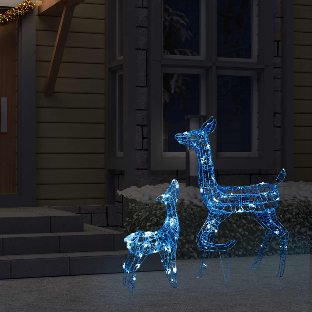 Christmas decoration reindeer family 160 LEDs blue acrylic