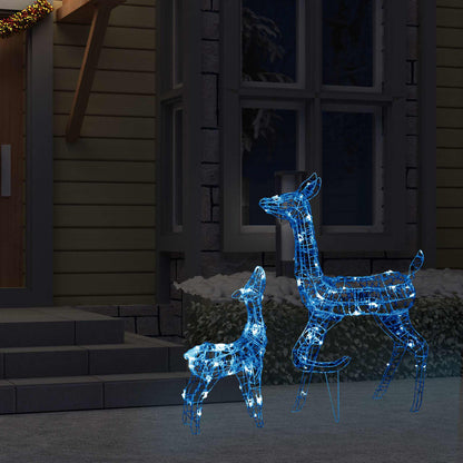 Christmas decoration reindeer family 160 LEDs blue acrylic