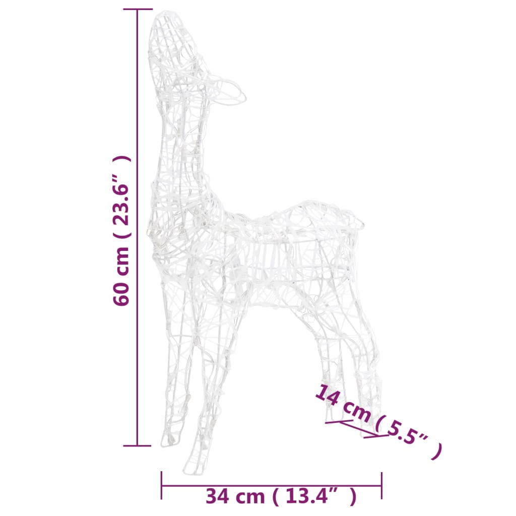 Christmas decoration reindeer family 160 LEDs blue acrylic