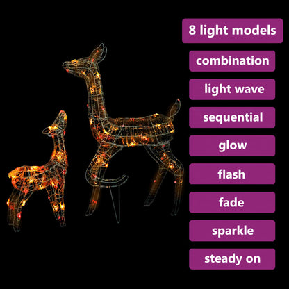 Christmas decoration reindeer family 160 LED multi-colored acrylic