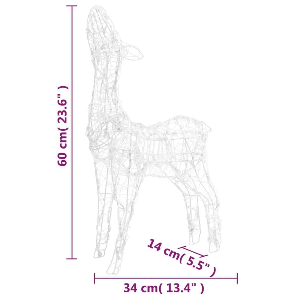 Christmas decoration reindeer family 160 LED multi-colored acrylic