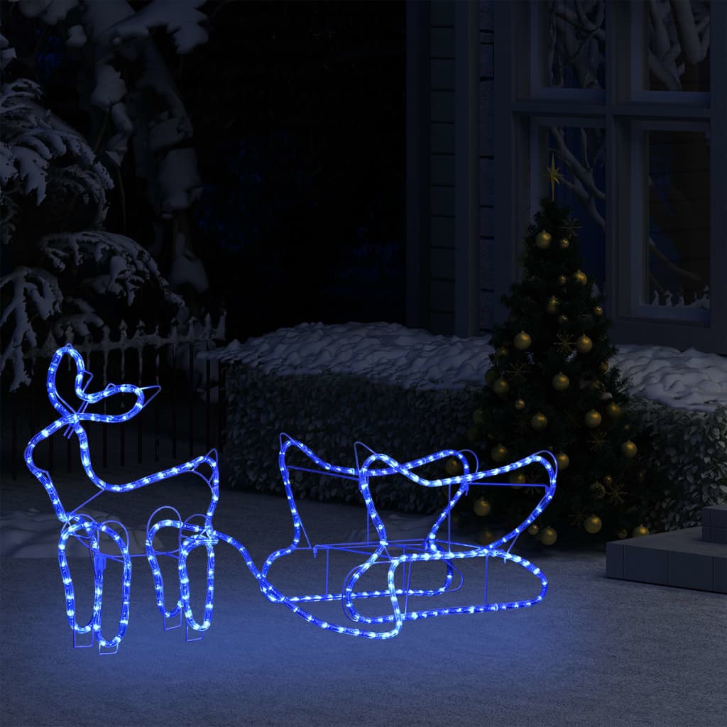 Outdoor Christmas decoration reindeer and sleigh 252 LEDs