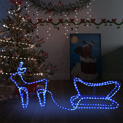 Outdoor Christmas decoration reindeer and sleigh 252 LEDs