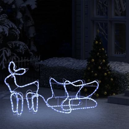 Outdoor Christmas decoration reindeer and sleigh 252 LEDs