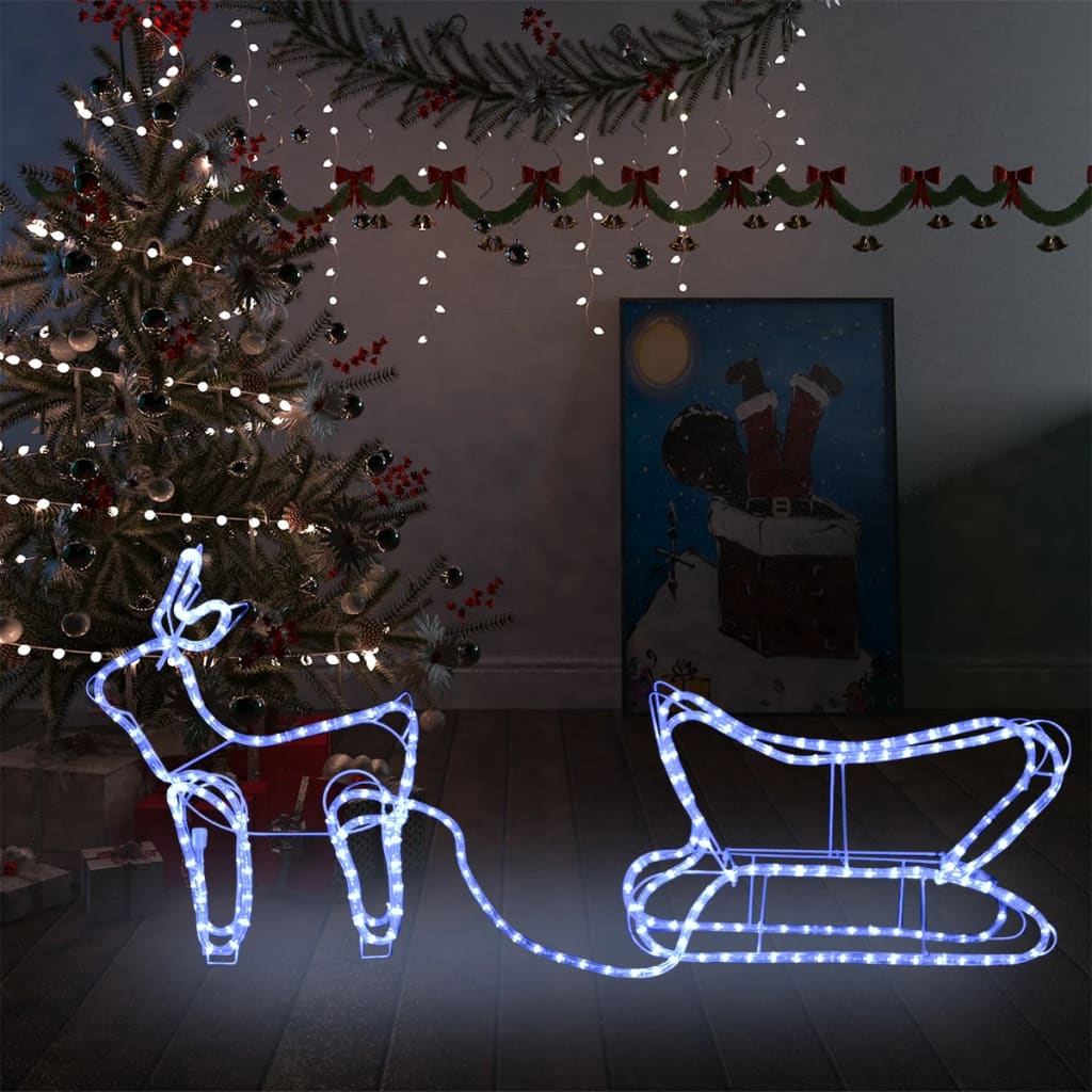Outdoor Christmas decoration reindeer and sleigh 252 LEDs