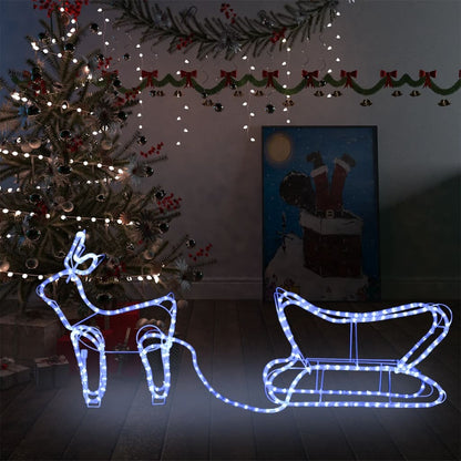 Outdoor Christmas decoration reindeer and sleigh 252 LEDs