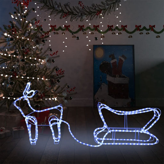 Outdoor Christmas decoration reindeer and sleigh 252 LEDs