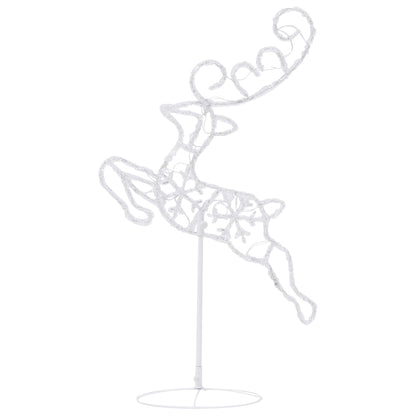 Christmas decoration reindeer and sleigh 260x21x87cm acrylic blue