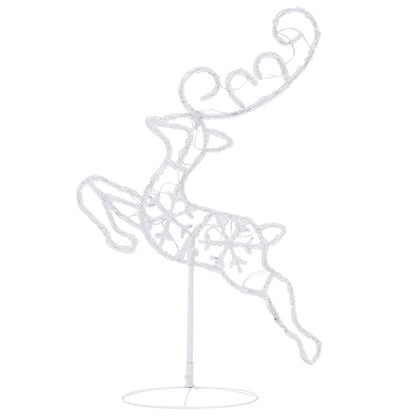 Christmas decoration reindeer and sleigh 260x21x87cm acrylic blue