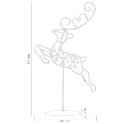 Christmas decoration reindeer and sleigh 260x21x87cm acrylic blue