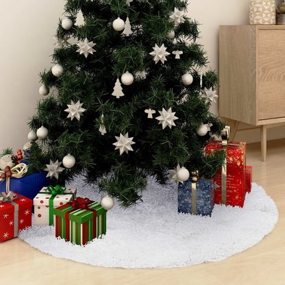 Kerstboomrok 90 cm kunstbont wit