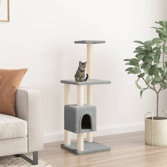 Cat scratching post with sisal scratching posts 104 cm light gray
