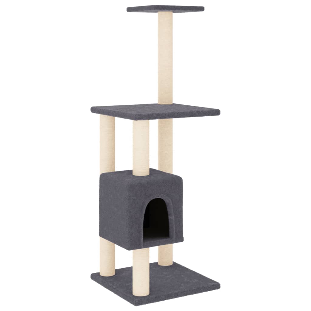 Cat scratching post with sisal scratching posts 104 cm dark gray
