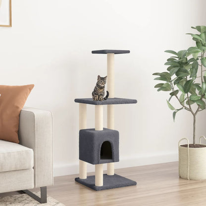 Cat scratching post with sisal scratching posts 104 cm dark gray
