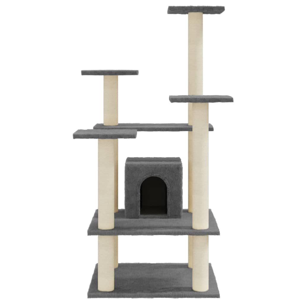Cat scratching post with sisal scratching posts 110 cm dark gray