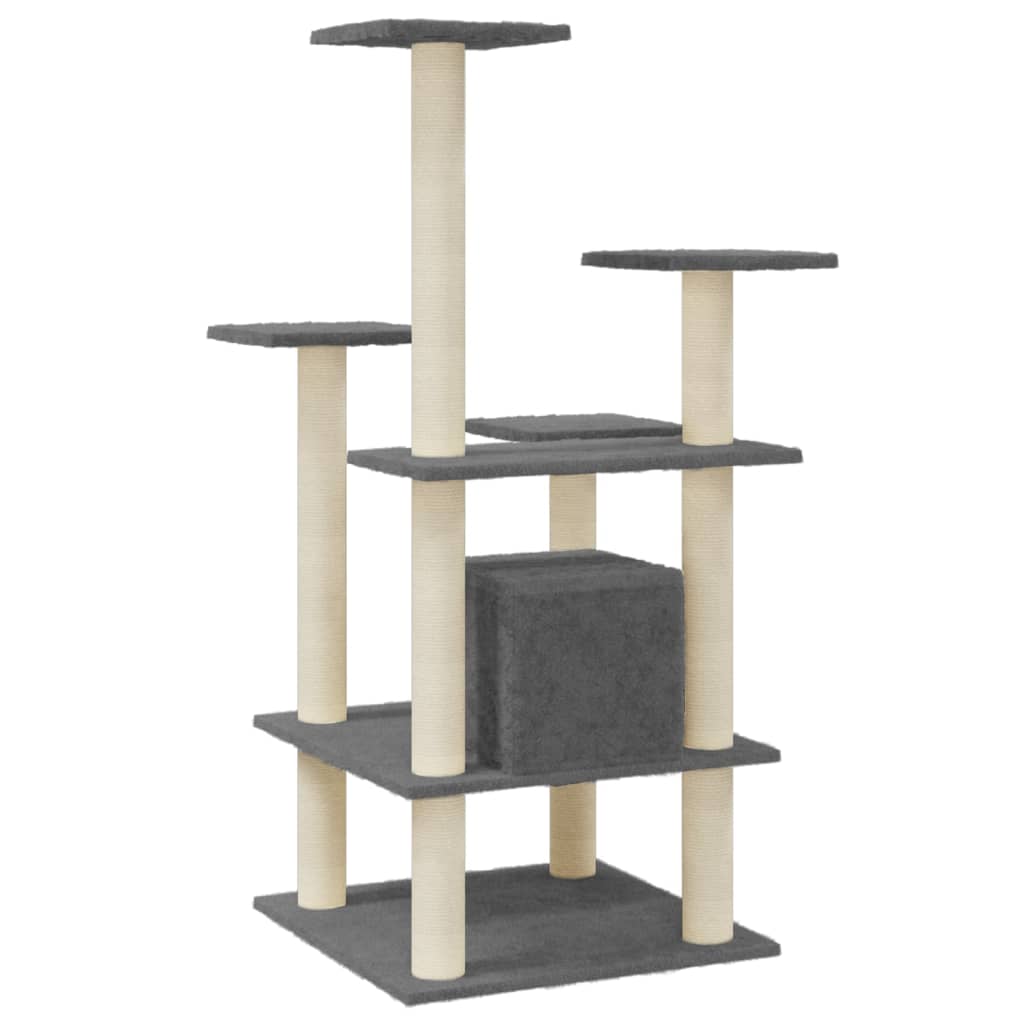 Cat scratching post with sisal scratching posts 110 cm dark gray