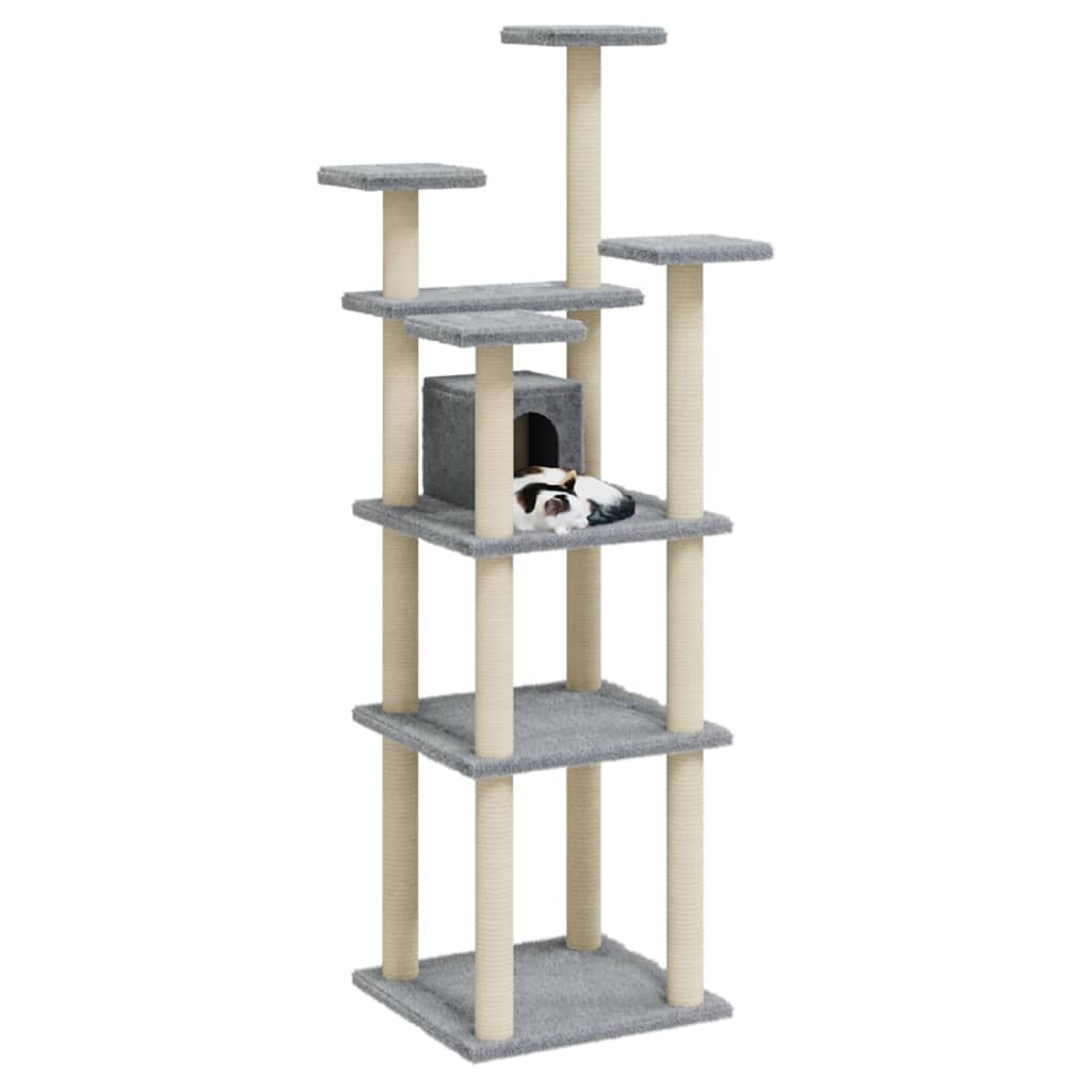 Cat furniture with sisal scratching posts 171 cm light gray