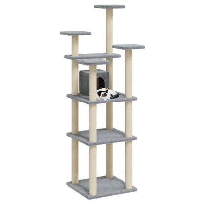 Cat furniture with sisal scratching posts 171 cm light gray
